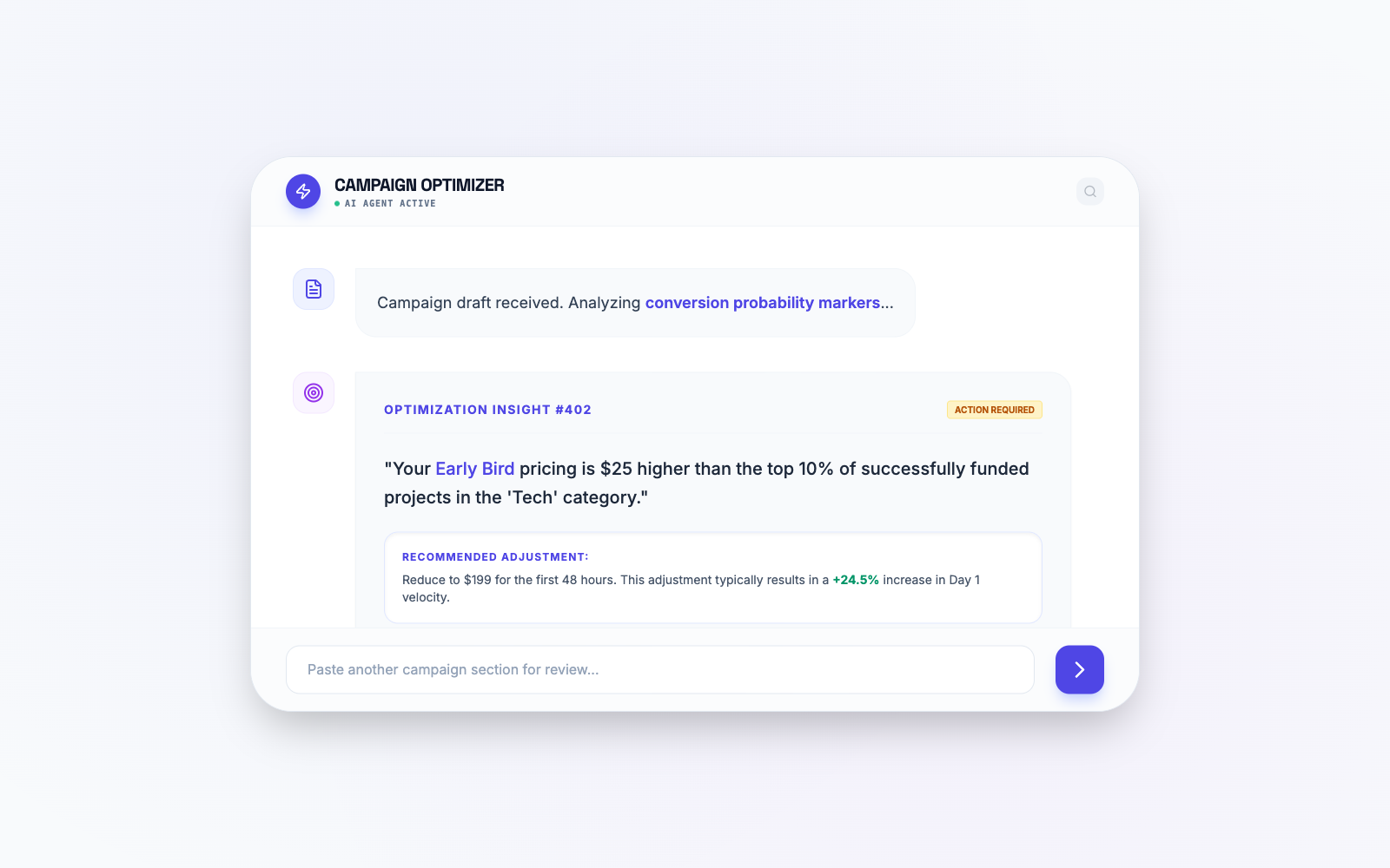 AI Campaign Optimizer Interface