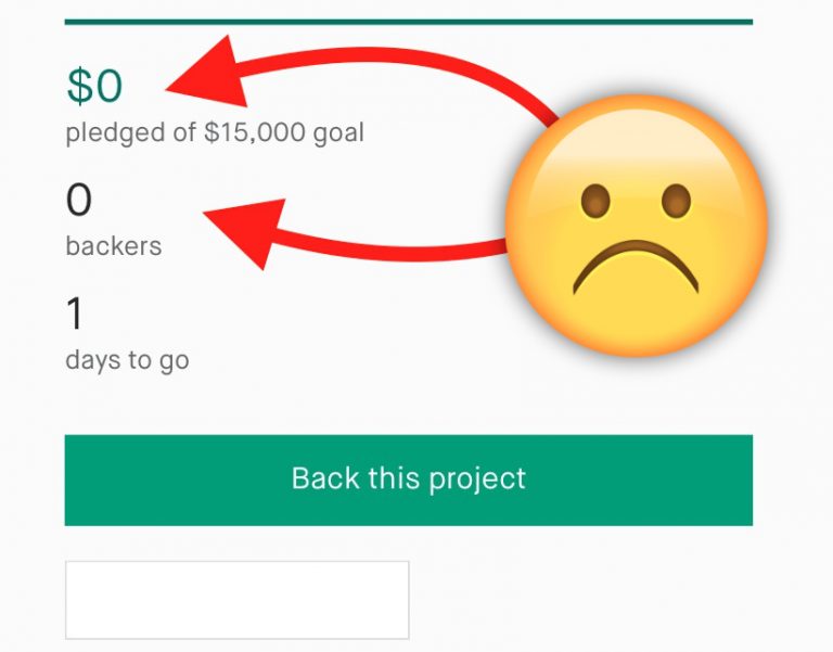 kickstarter campaign 0% funded