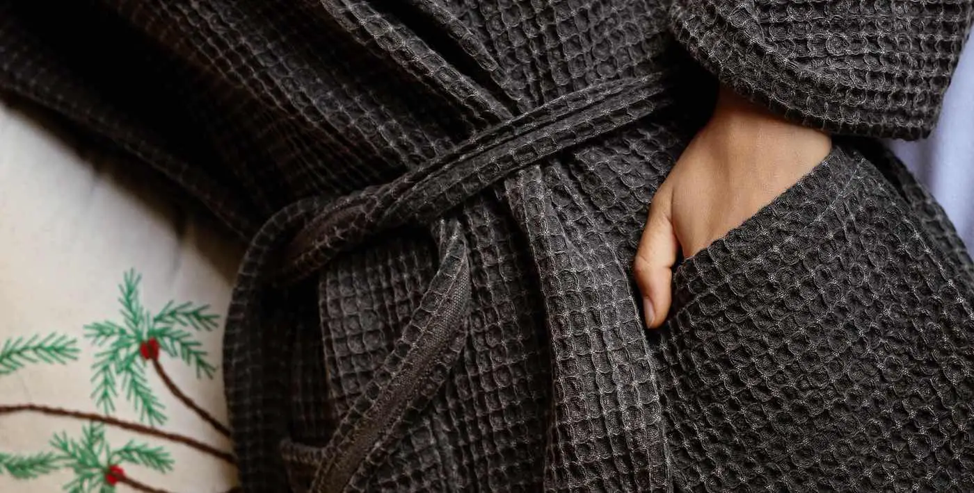 casamera bathrobe honeycomb weave pattern