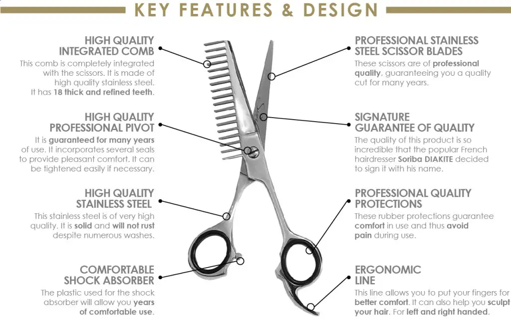 soriba comb scissor combination features